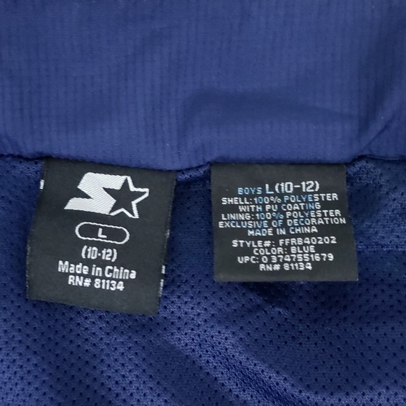 Boys Starter Zip Up Jacket Navy 10-12 - Picture 4 of 5